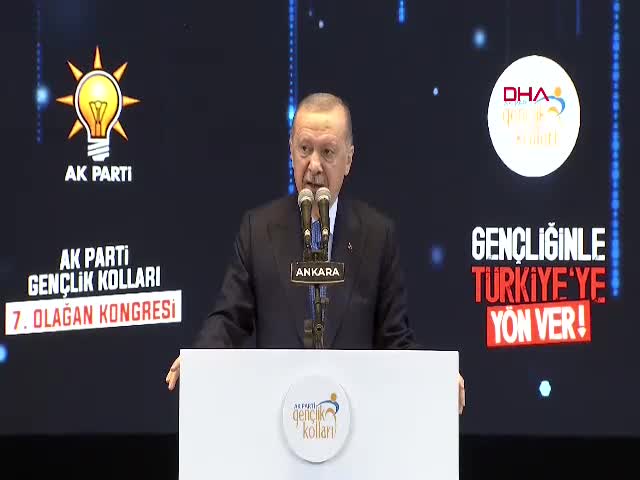 ANKARA - Cumhurbaşkanı Erdoğan, AK Parti Gençlik Kolları 7'nci Olağan Kongresi'nde konuştu 