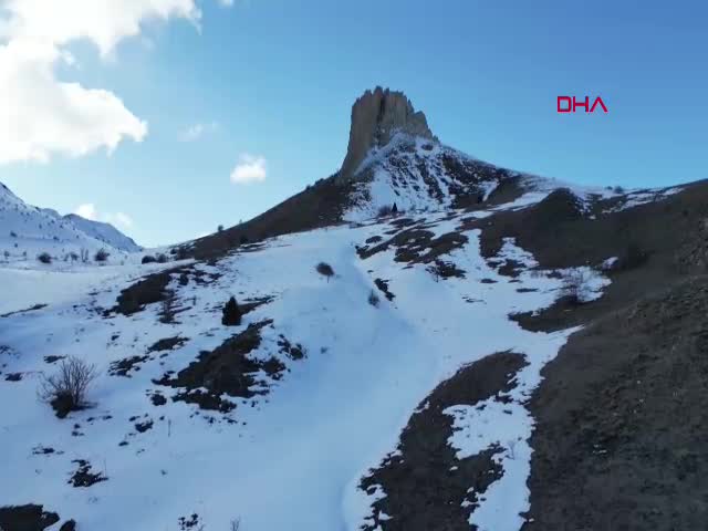 SİVAS - Doğal Çin Seddi'nde 'kar' güzelliği