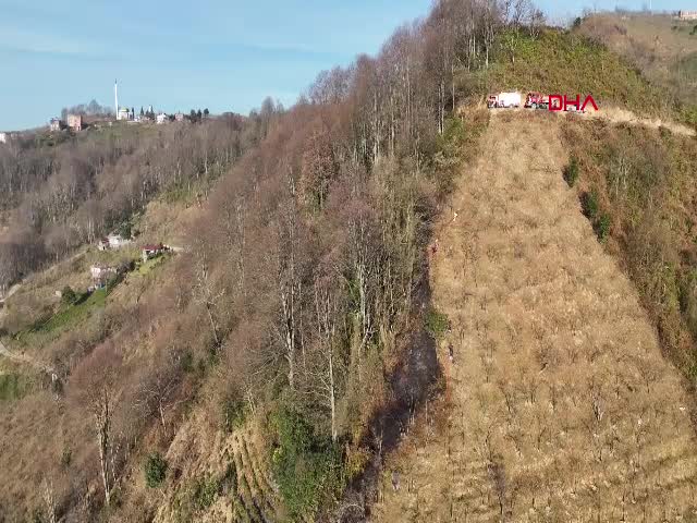 TRABZON'da örtü yangını; 2 dönüm alan zarar gördü